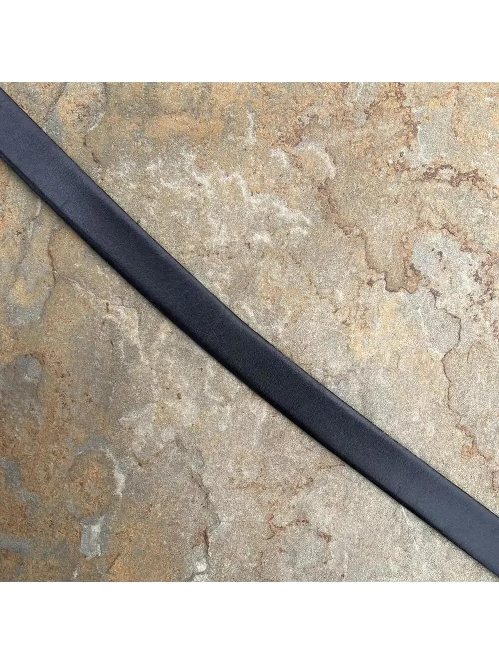 Vintage 80s Black Oil Tanned Steerhide Leather Belt